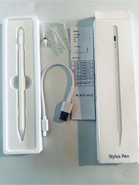 White Stylus Pen with USB-C Charging Cable New Open the Box